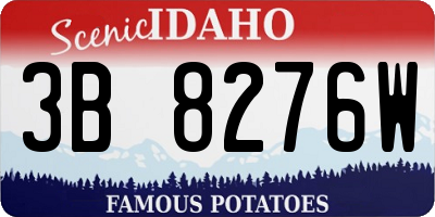 ID license plate 3B8276W