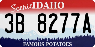 ID license plate 3B8277A
