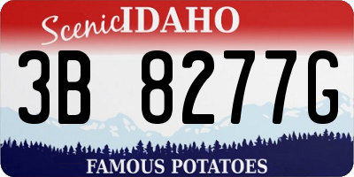 ID license plate 3B8277G