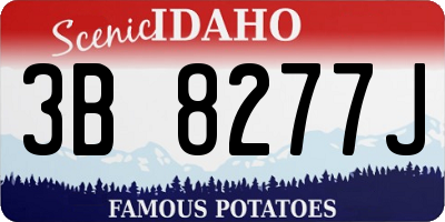 ID license plate 3B8277J