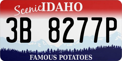 ID license plate 3B8277P