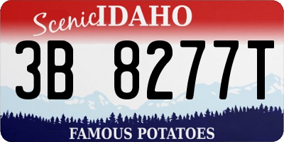 ID license plate 3B8277T