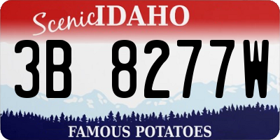 ID license plate 3B8277W