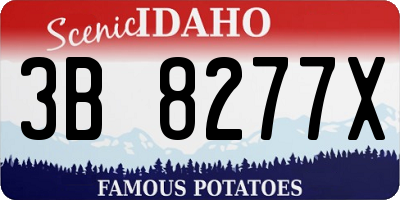 ID license plate 3B8277X