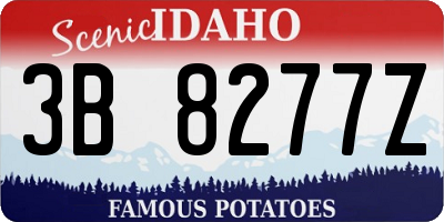ID license plate 3B8277Z