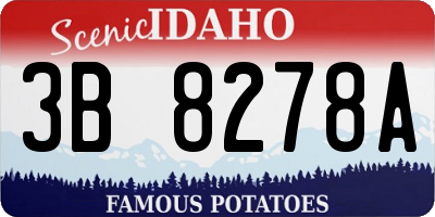 ID license plate 3B8278A