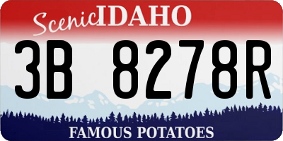 ID license plate 3B8278R