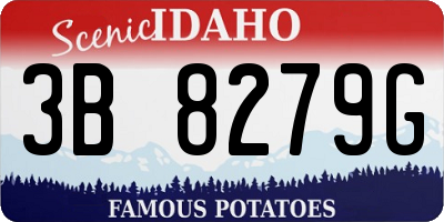 ID license plate 3B8279G