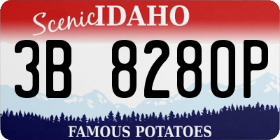 ID license plate 3B8280P