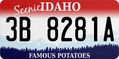 ID license plate 3B8281A