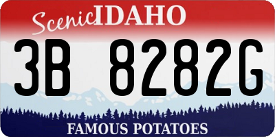 ID license plate 3B8282G