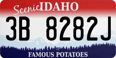 ID license plate 3B8282J
