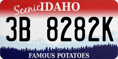 ID license plate 3B8282K