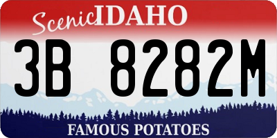ID license plate 3B8282M