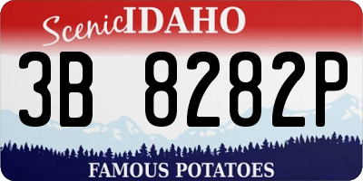 ID license plate 3B8282P