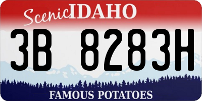 ID license plate 3B8283H