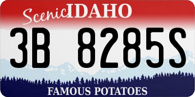 ID license plate 3B8285S