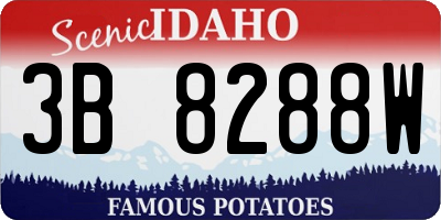 ID license plate 3B8288W