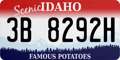 ID license plate 3B8292H