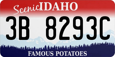 ID license plate 3B8293C