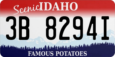 ID license plate 3B8294I