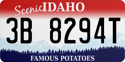ID license plate 3B8294T
