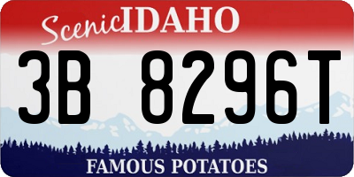 ID license plate 3B8296T