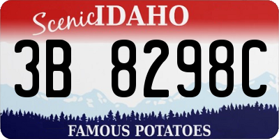 ID license plate 3B8298C