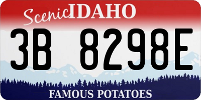 ID license plate 3B8298E