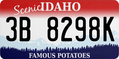ID license plate 3B8298K