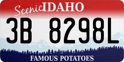 ID license plate 3B8298L