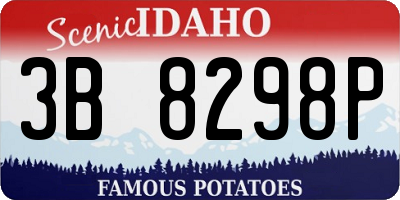 ID license plate 3B8298P
