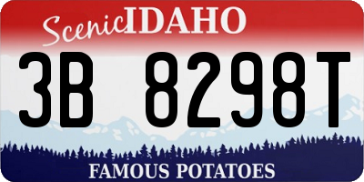 ID license plate 3B8298T