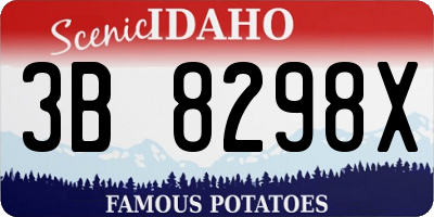 ID license plate 3B8298X