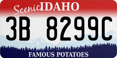 ID license plate 3B8299C