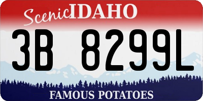 ID license plate 3B8299L