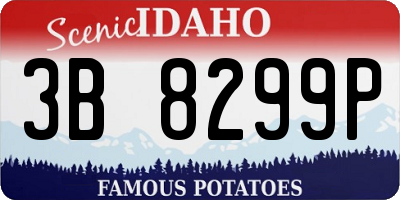 ID license plate 3B8299P