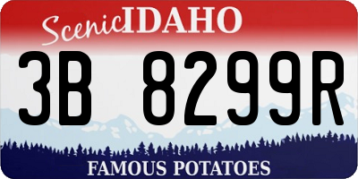 ID license plate 3B8299R