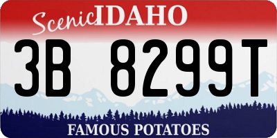 ID license plate 3B8299T