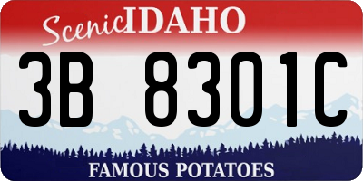 ID license plate 3B8301C