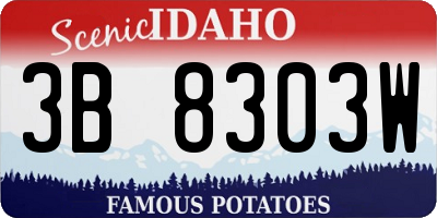 ID license plate 3B8303W