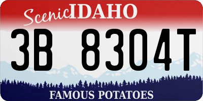 ID license plate 3B8304T
