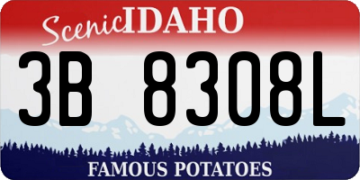 ID license plate 3B8308L
