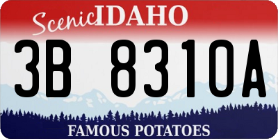 ID license plate 3B8310A