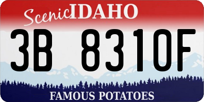 ID license plate 3B8310F