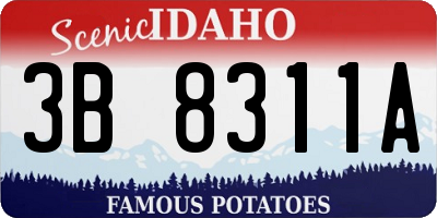 ID license plate 3B8311A