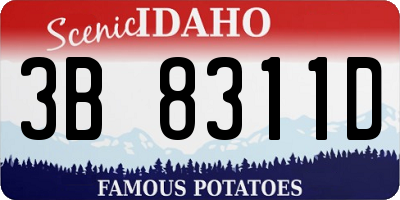 ID license plate 3B8311D