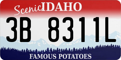 ID license plate 3B8311L