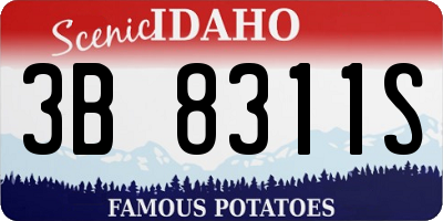 ID license plate 3B8311S
