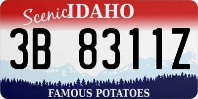 ID license plate 3B8311Z